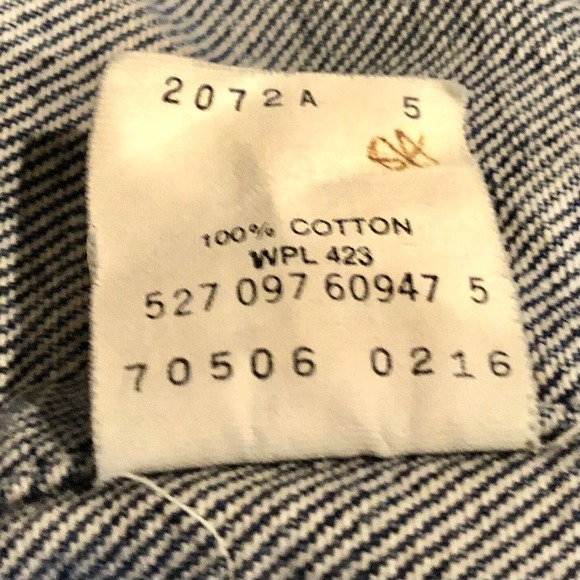 Vintage Levi's Trucker Jacket 42 Large Blue Jean Denim Pockets Button Front Men - Picture 14 of 14